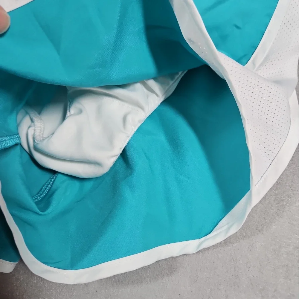 Nike Girls Teal White Tempo Lined Running Shorts Size Small NWT